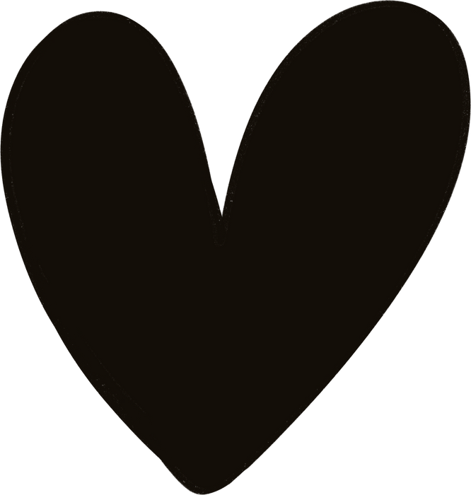 Black heart doodle